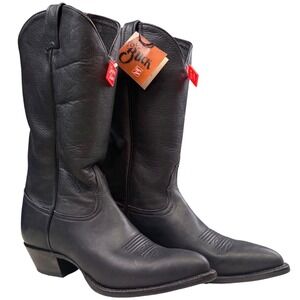 NIB Vintage Tony Lama 1016-L Ol Buck Black Leather Cowboy Boots Womens 7.5 M USA